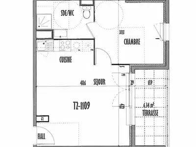 Appartement, 41,3 m²