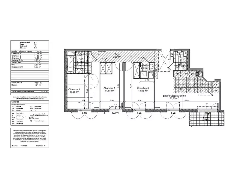Appartement, 90 m²
