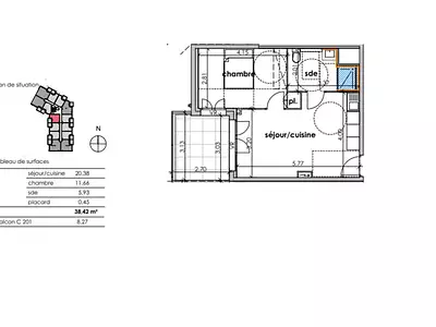 Appartement, 38 m²