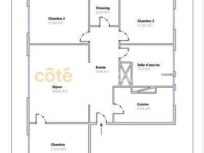 Appartement, 94,43 m²