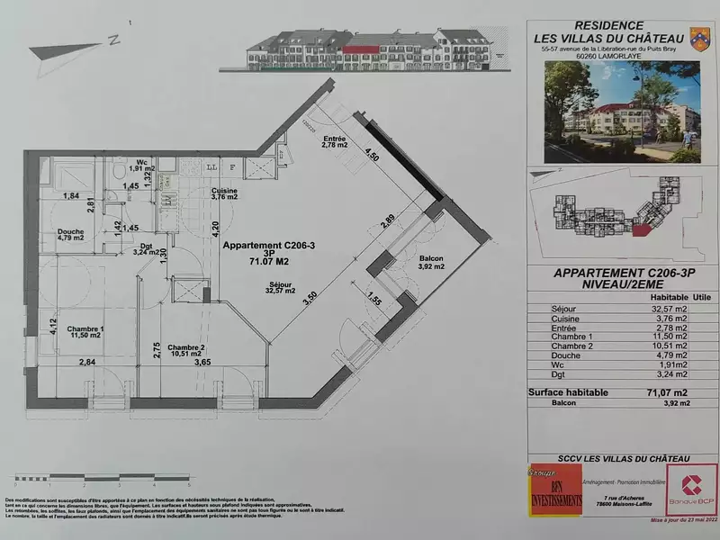 Appartement, 71,07 m²