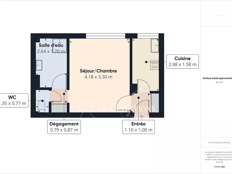 Appartement, 30 m²