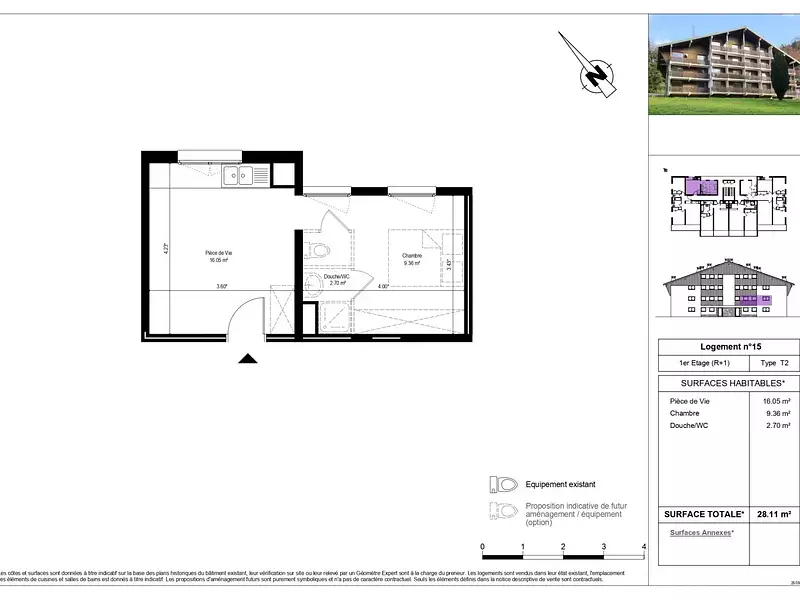 Appartement, 28,11 m²