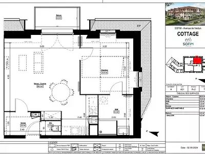 Appartement, 50,62 m²