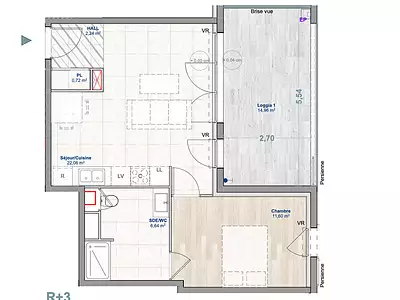 Appartement, 43,26 m²