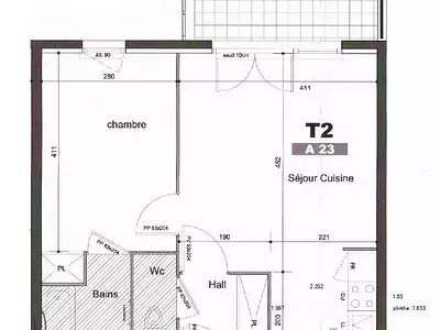 Appartement, 43 m²
