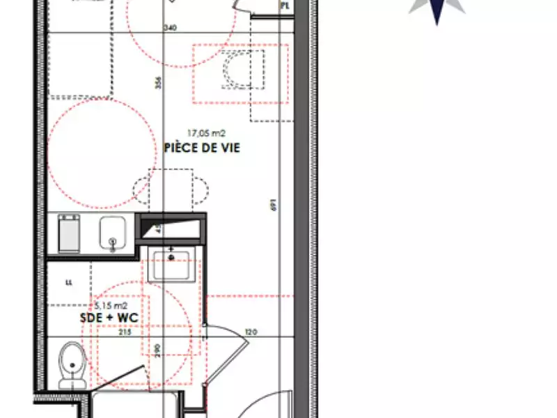 Appartement, 22,2 m²