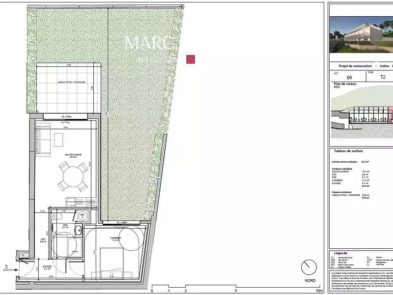 Appartement, 43,5 m²
