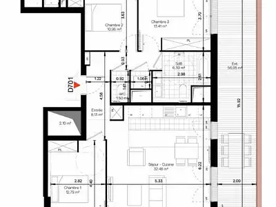 Appartement, 89,4 m²