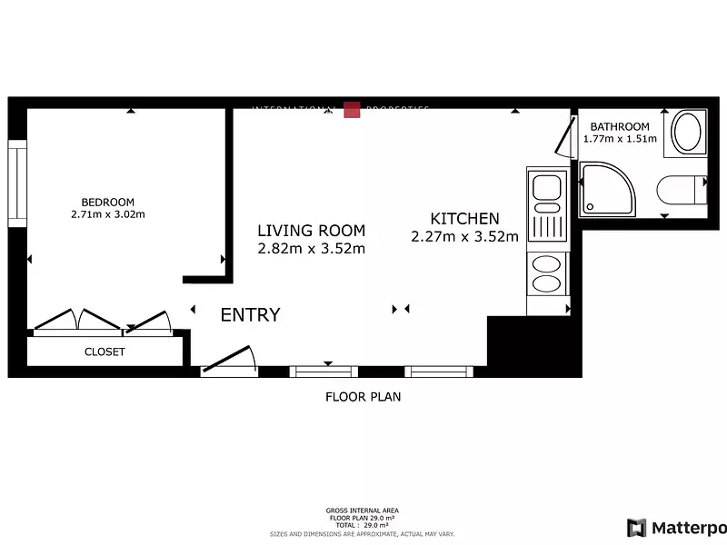 Appartement, 29,22 m²