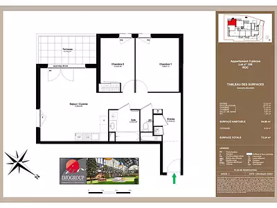 Appartement, 64,86 m²