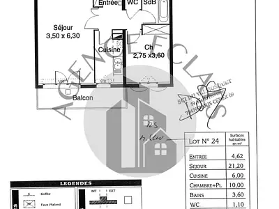 Appartement, 47,25 m²