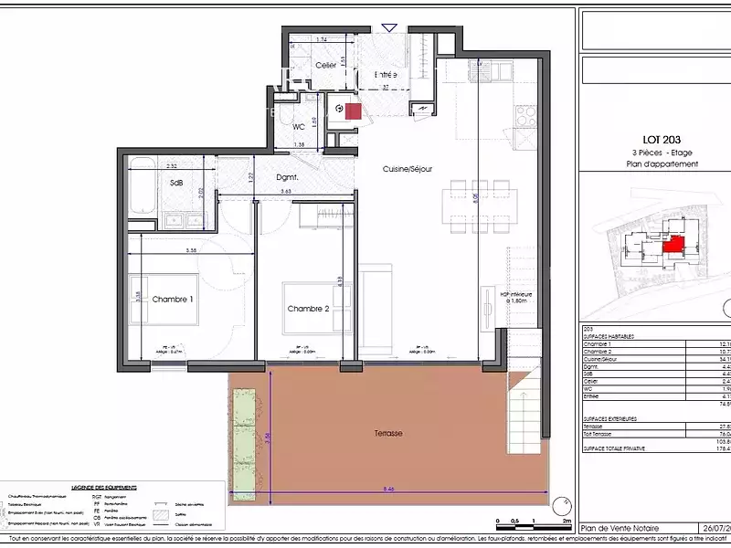 Appartement, 74,59 m²