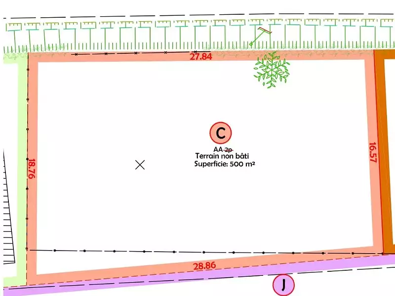 Terrain, 500 m²
