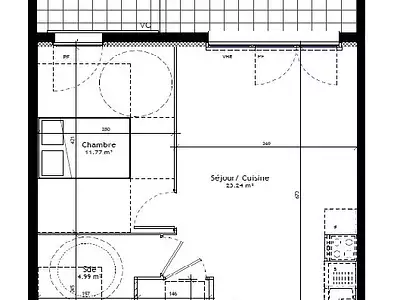 Appartement, 42,11 m²