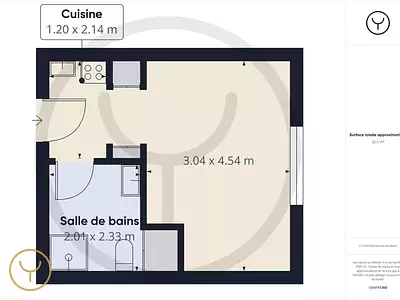 Appartement, 22,4 m²