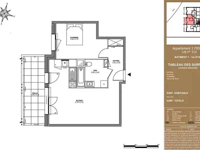 Appartement, 49,17 m²