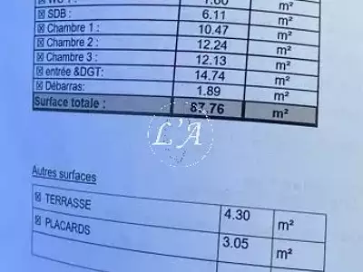 Appartement, 87,76 m²