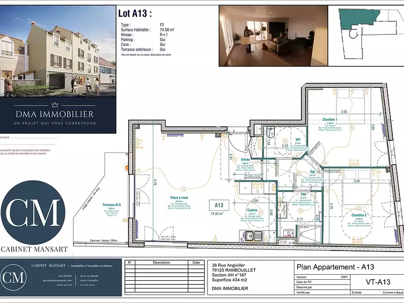 Appartement, 74,95 m²