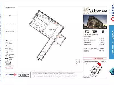 Appartement, 43,65 m²