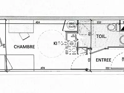 Appartement, 18,64 m²
