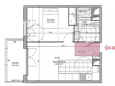 Appartement, 40,87 m²