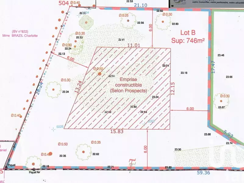 Terrain, 746 m²