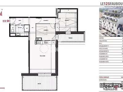 Appartement, 64,38 m²
