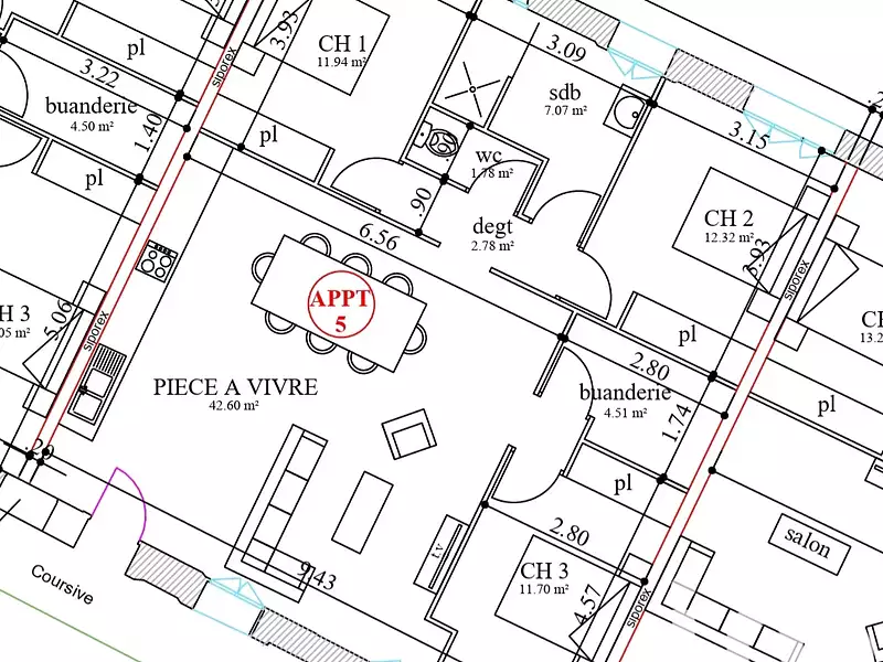 Appartement, 94 m²