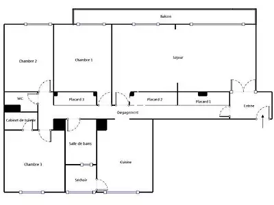 Appartement, 93,27 m²