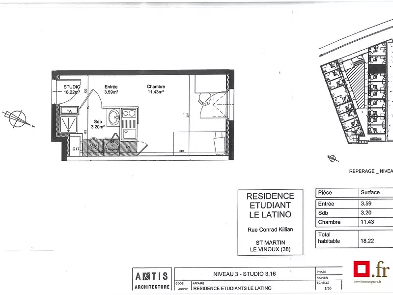 Appartement, 18,22 m²