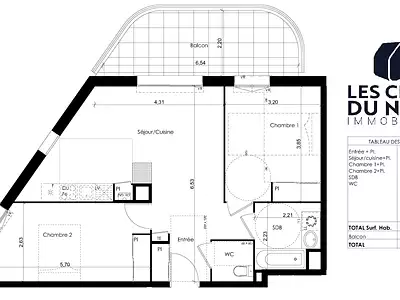 Appartement, 61 m²