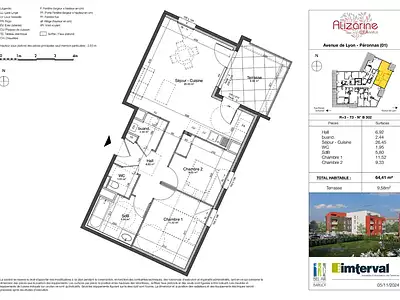 Appartement, 64,41 m²