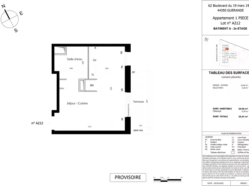 Appartement, 29,59 m²