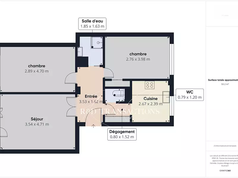 Appartement, 63 m²