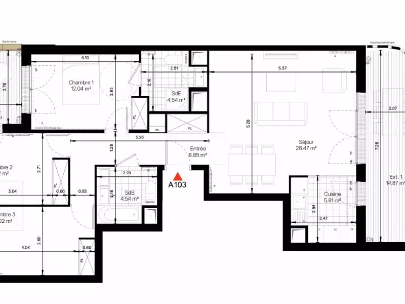 Appartement, 86,09 m²