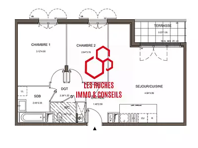 Appartement, 61,32 m²