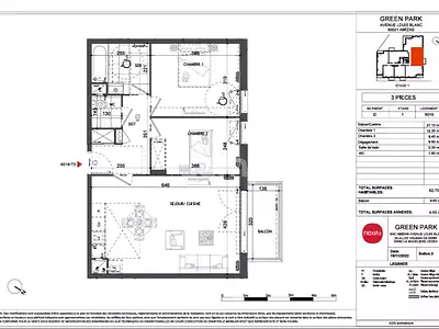 Appartement, 62,7 m²
