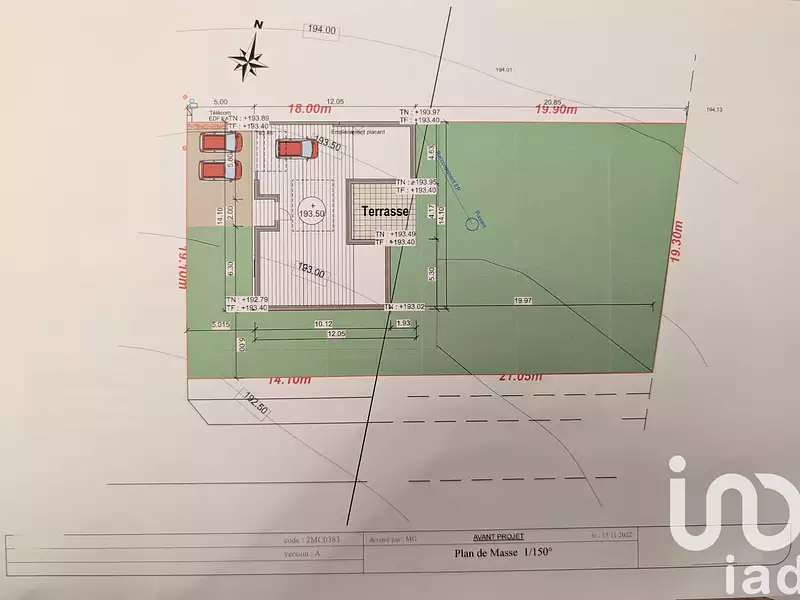 Terrain, 698 m²