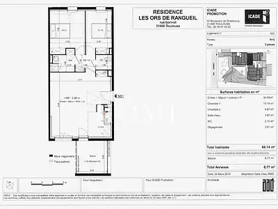 Appartement, 66 m²