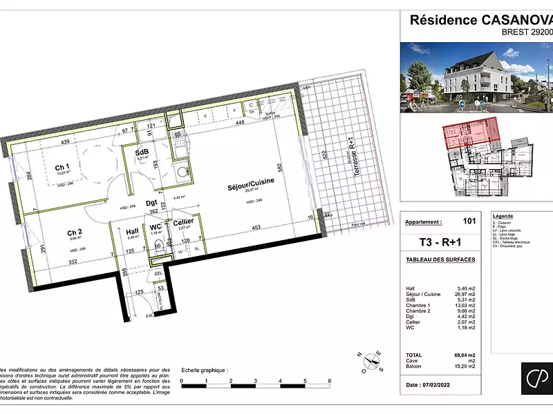 Appartement, 68,04 m²