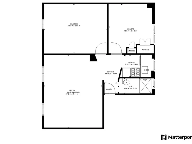 Appartement, 40 m²