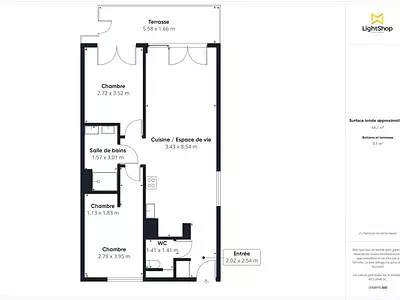 Appartement, 64 m²