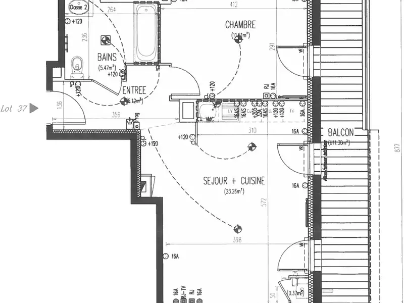 Appartement, 45,83 m²
