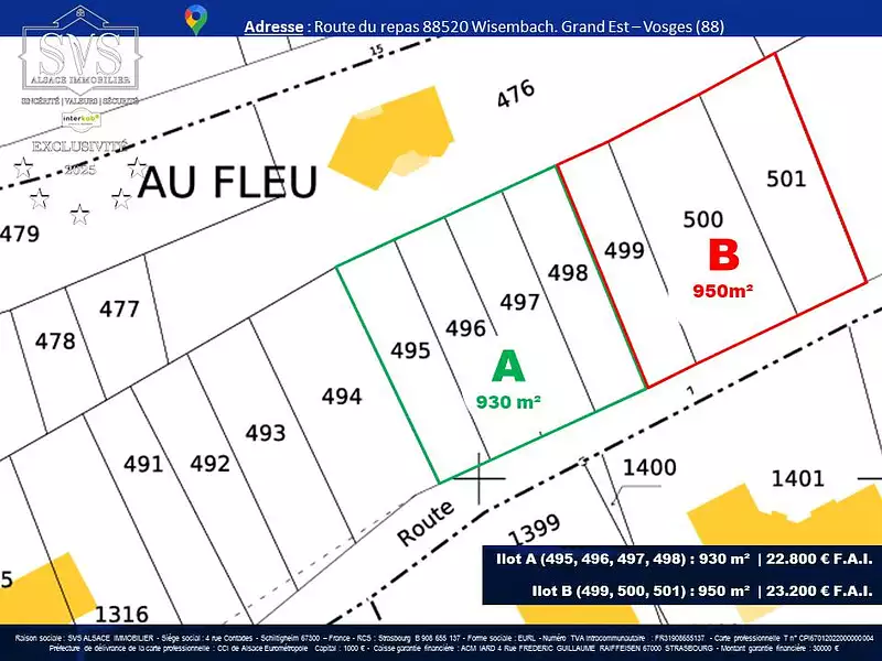 Terrain, 950 m²
