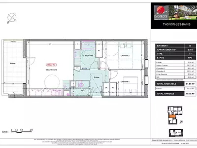 Appartement, 61,84 m²
