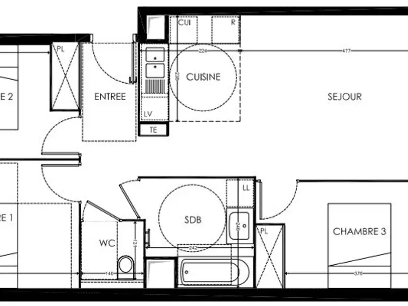 Appartement, 71,03 m²