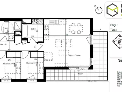 Appartement, 88,83 m²