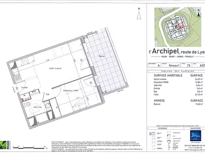 Appartement, 44,72 m²