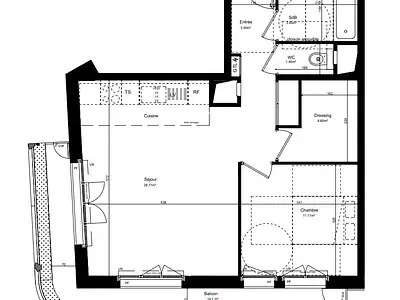 Appartement, 58 m²